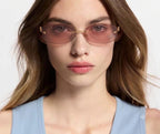 Louis Vuitton Women Crystal Oval Pink/Gold Tone Sunglasses
