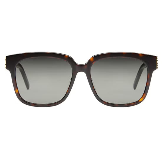Saint Laurent Women SL M40 Gold YSL Monogram Hinge Havana Sunglasses