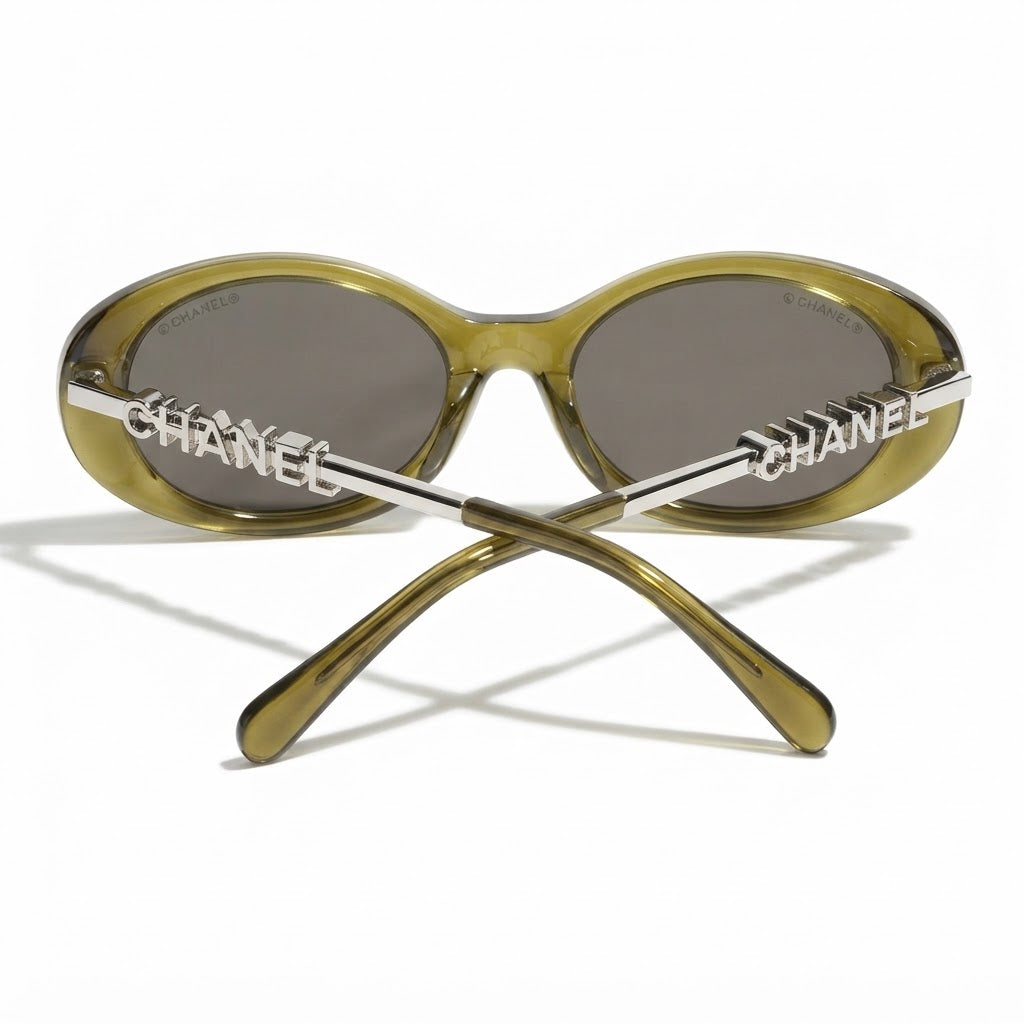 Chanel Women Oval Olive Sunglasses CH5565