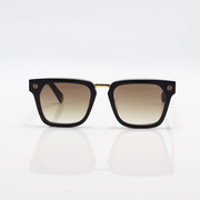 Philipp Plein Men Gold Bridge Hexagon Black Acetate Square Sunglasses