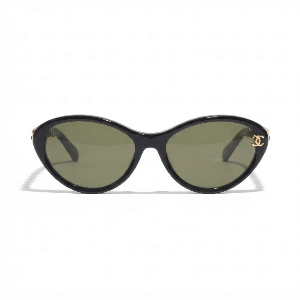 Chanel Women Cat-Eye Frame Chain Design Sunglasses