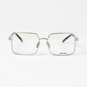 Miu Miu Runway SMUC53 Women Champagne Metal Blue-ray Transparent Glasses 