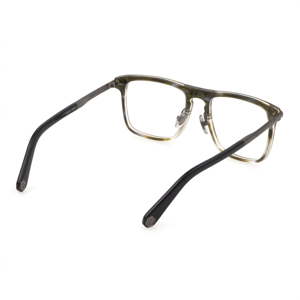 Philipp Plein Men Plein First Love VPP019M 09N3 Glossy Striped Brown Eyeglasses