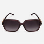 Gucci Women Low Nose Bridge Fit Butterfly Brown Sunglasses