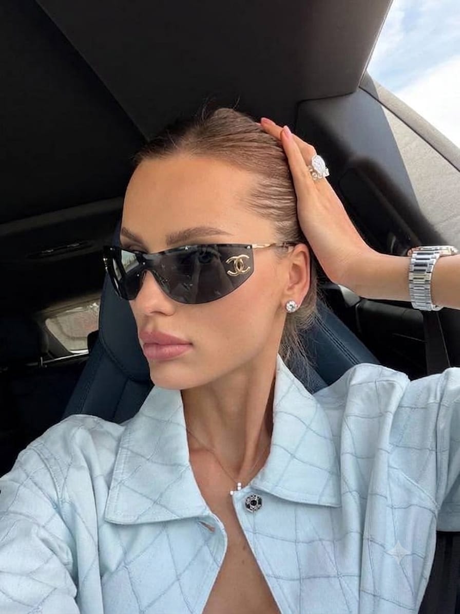 Chanel Women Shield Grey Sunglasses