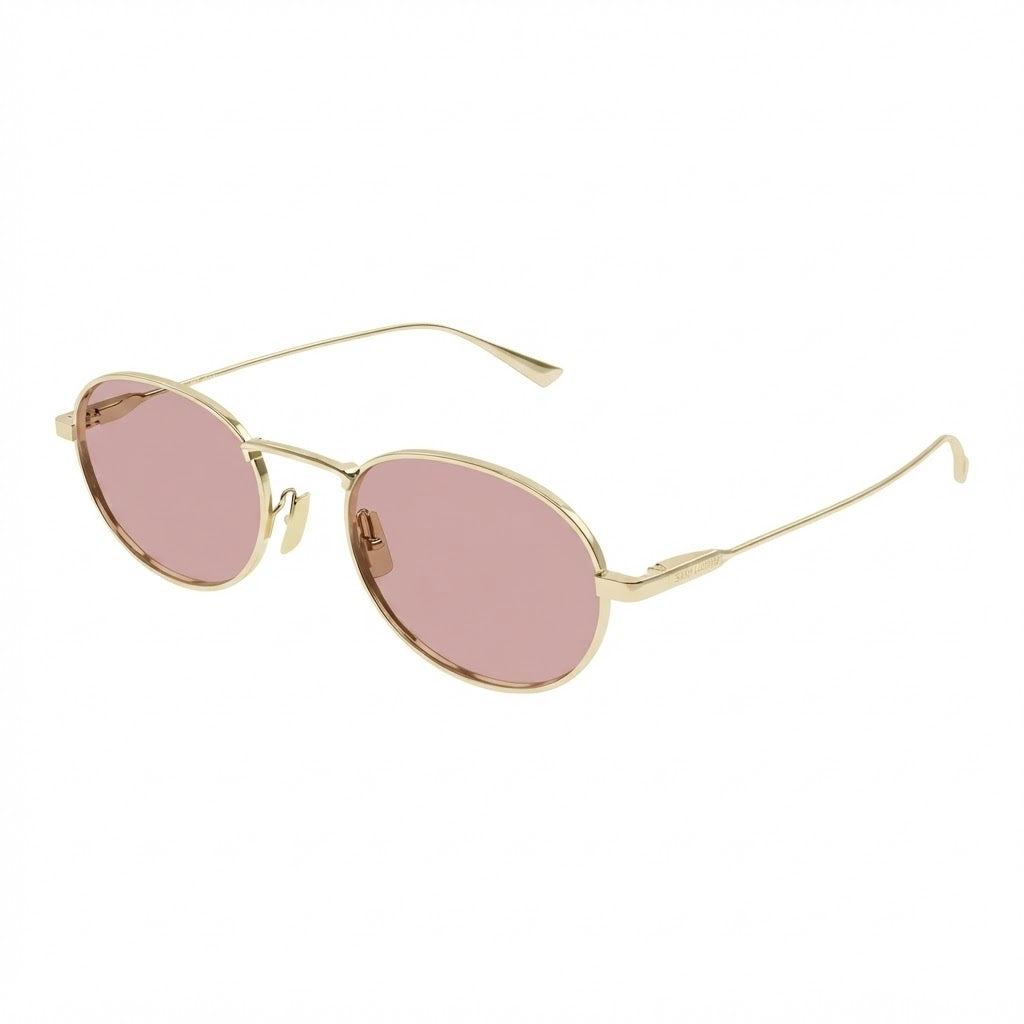 Saint Laurent Unisex SL 799 006  Oval Gold Pink Sunglasses