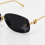 Louis Vuitton Women Crystal Oval Black Sunglasses