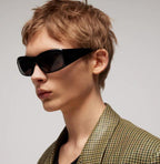 Gucci Men Rectangular Frame Black Sunglasses