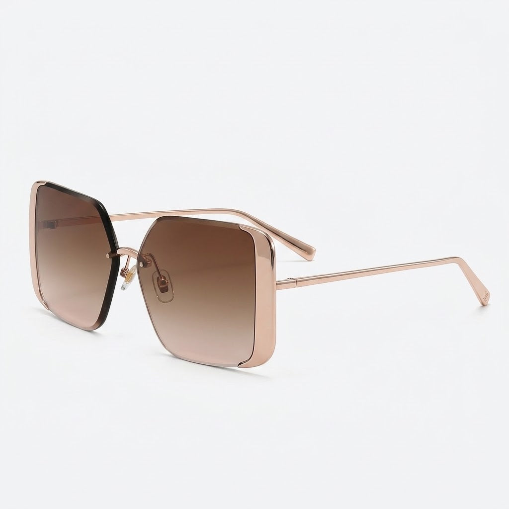 Louis Vuitton Women Square Frame Satin Brown Sunglasses