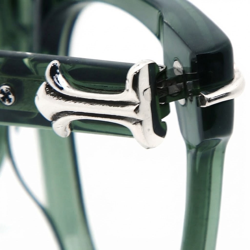 Chrome Hearts Sliding Sterling Silver Green,Transparent Glasses