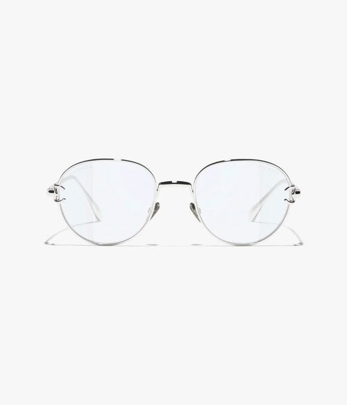 Chanel Women Pantos Silver Frame Light Blue Glasses

