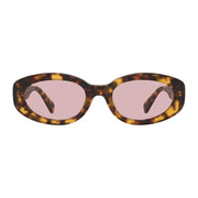 Miu Miu Women Oval Honey Havana / Pink Sunglasses