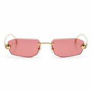 Cartier Panthère de C Unisex Rimless Rectangular Rosy Pink Sunglasses