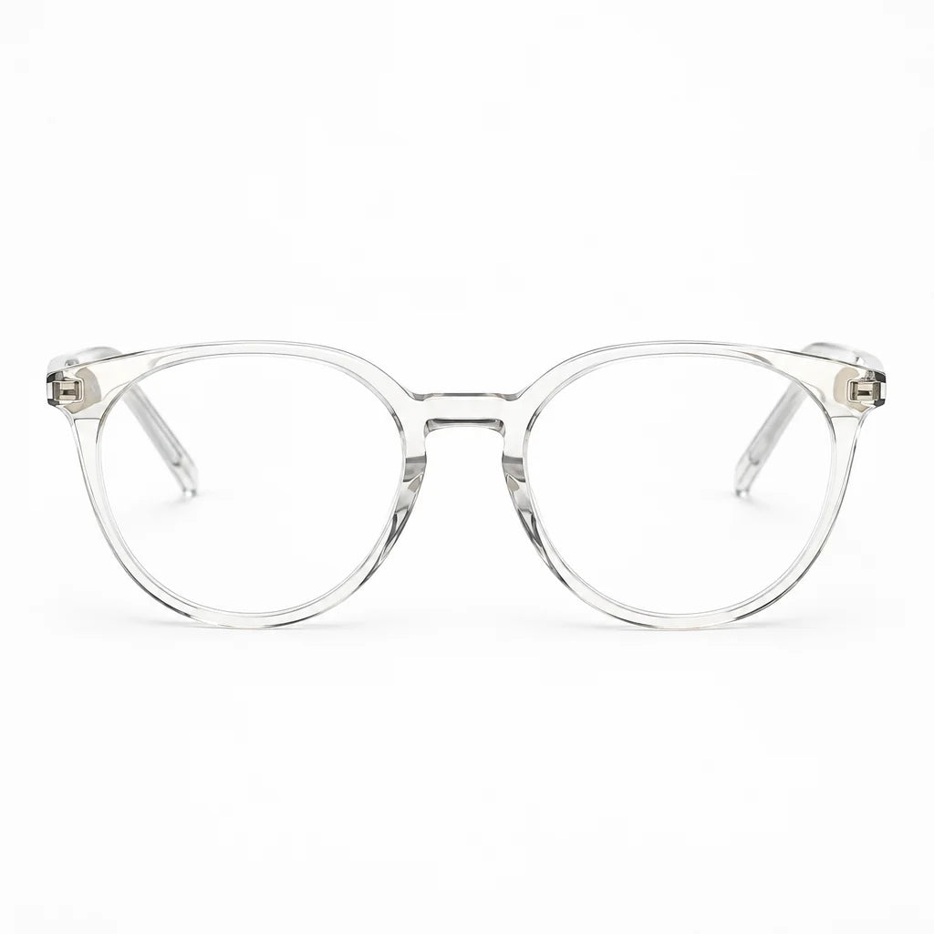 Saint Laurent SL 681/F Unisex Transparent Round-Frame Glasses


