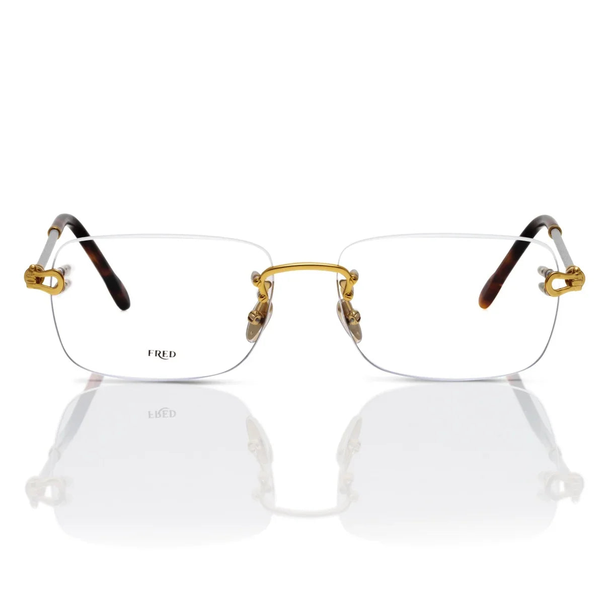 FRED FG50002F Luxury Unisex Rimless Gold & Cable Optical Frame Glasses