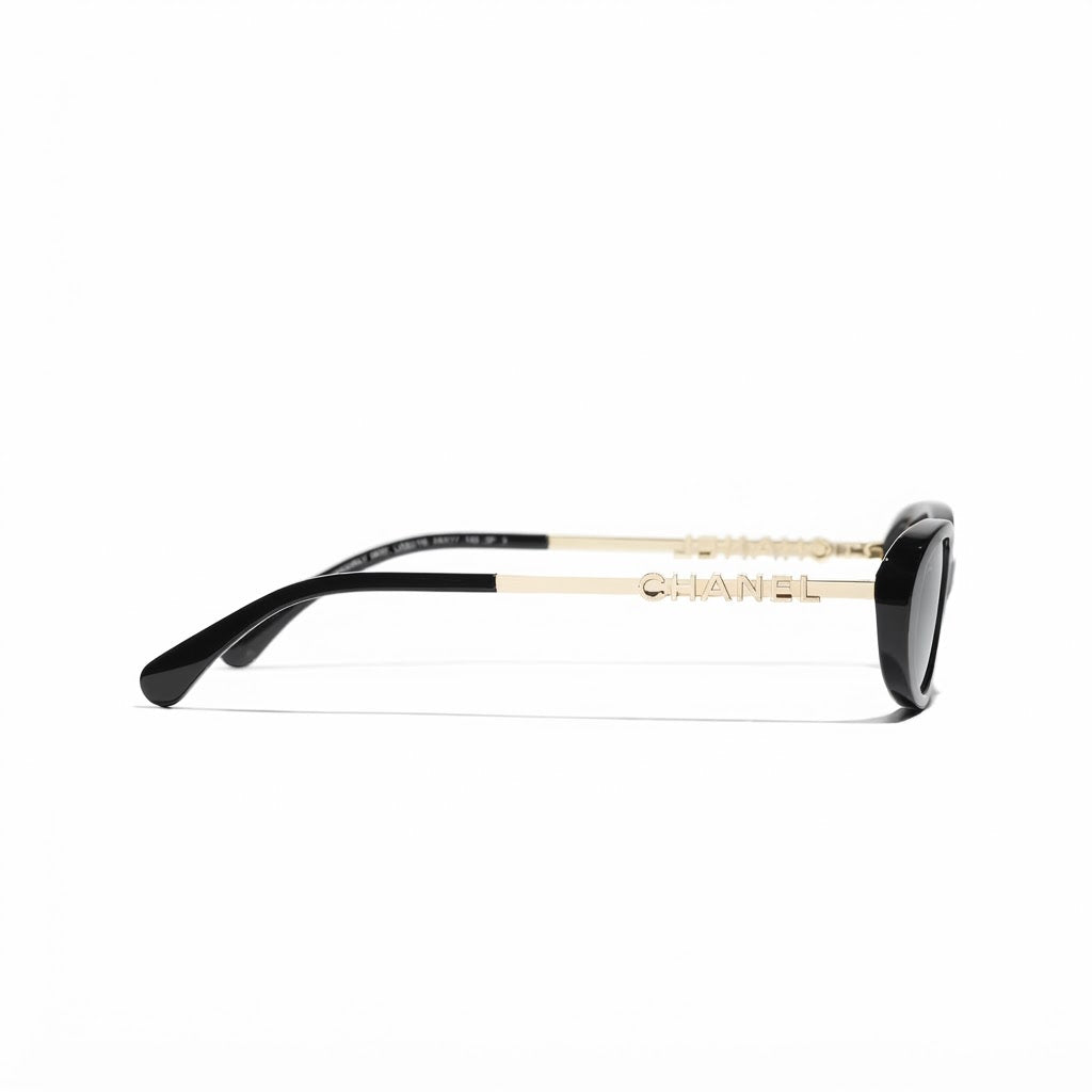 Chanel Women Oval Black Sunglasses CH5565