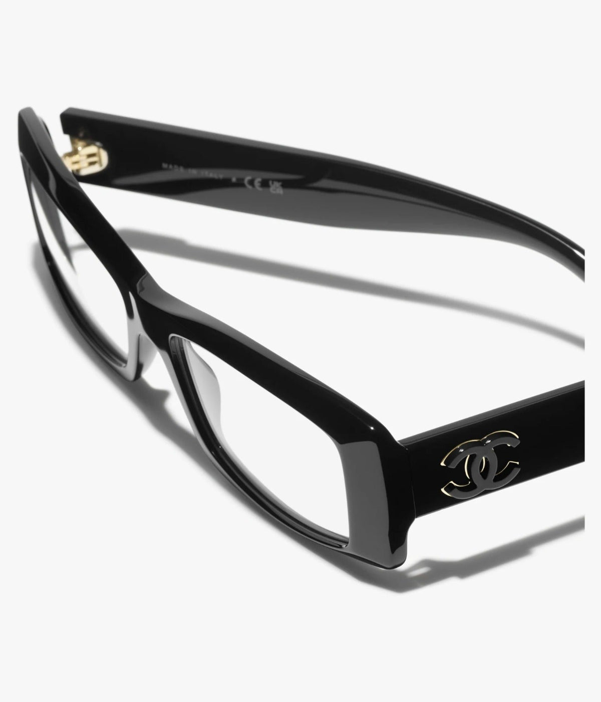Chanel Unisex Rectangle Black Eyeglasses