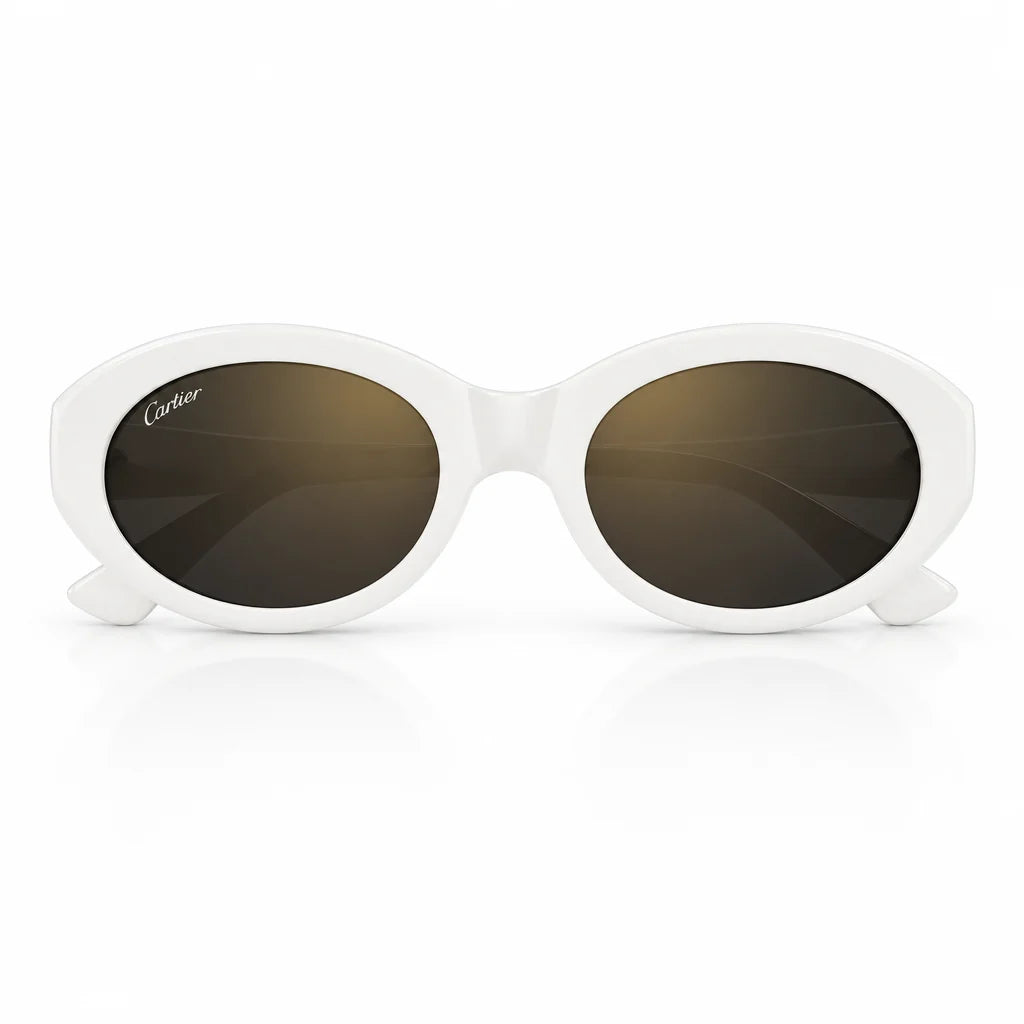 Cartier Signature C de Motif Women White Sunglasses