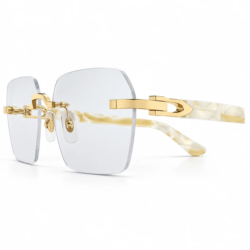 Cartier Signature C de Men Rimless Rectangle Transparent Eyeglasses