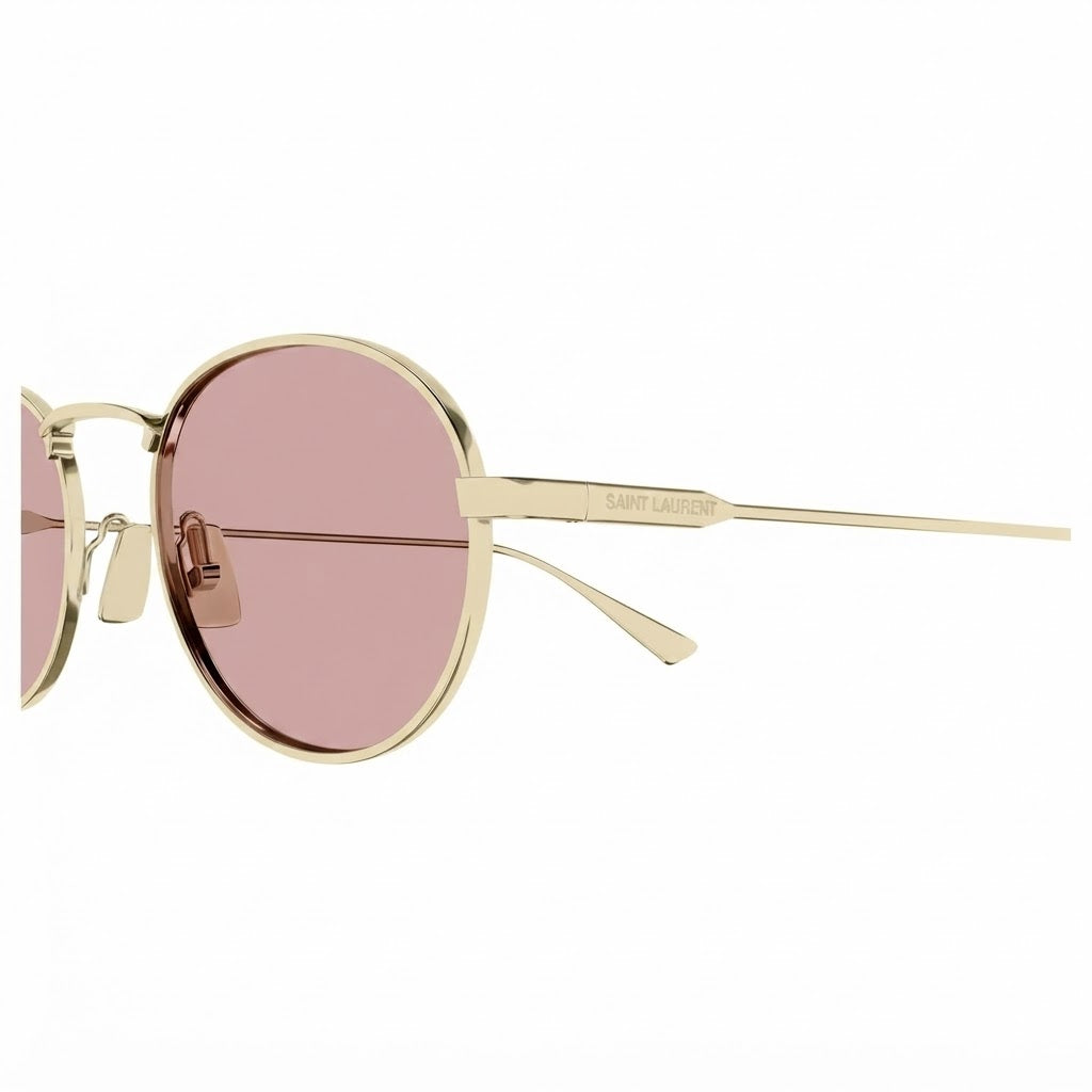 Saint Laurent Unisex SL 799 006  Oval Gold Pink Sunglasses