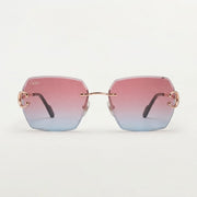 Cartier Classic C Motif Women Rimless Red Gradient Sunglasses