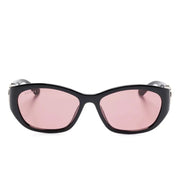 Gucci black oversized sunglasses with pink tinted lenses