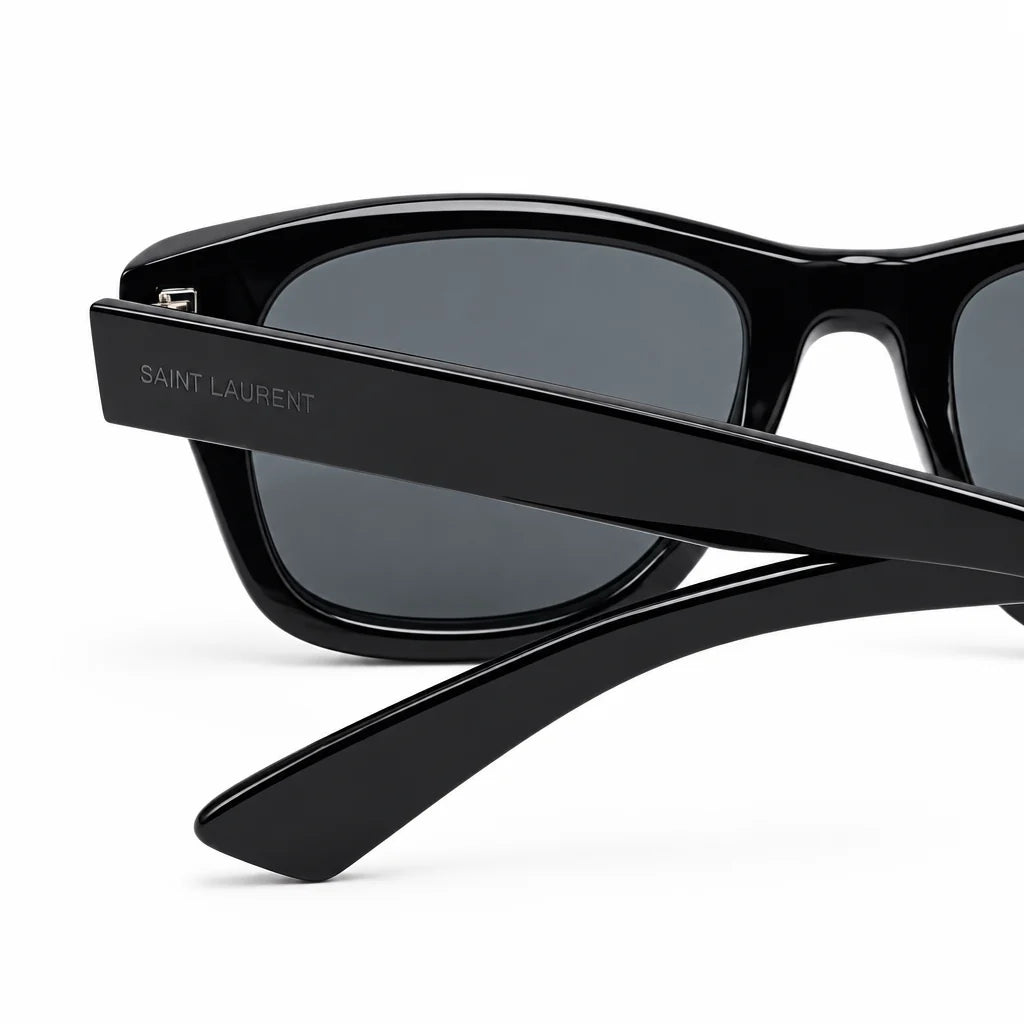 Saint Laurent SL 801 Unisex Square Black Sunglasses