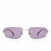 Cartier Panthère de C Unisex Rimless Rectangular Purple Sunglasses