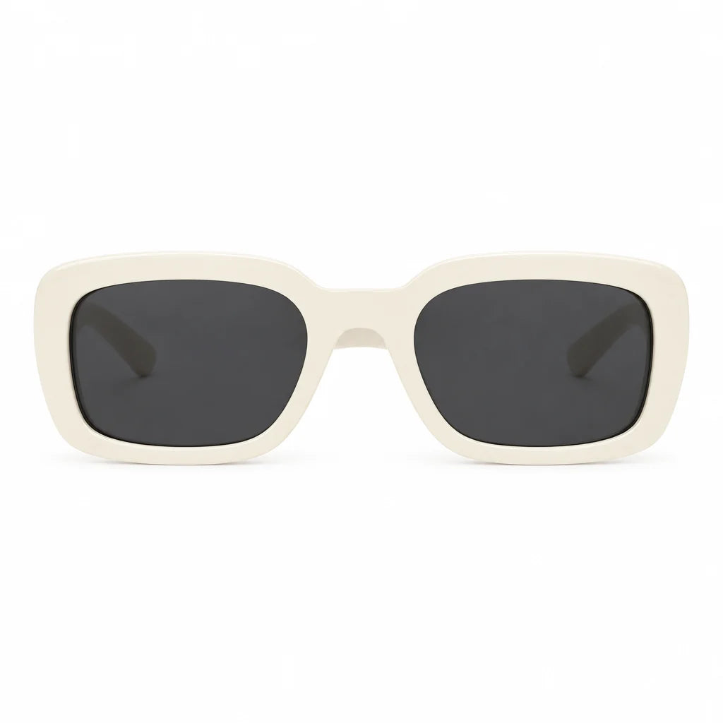 Saint Laurent SL M130 Women Pillowed Rectangular Ivory / White Sunglasses