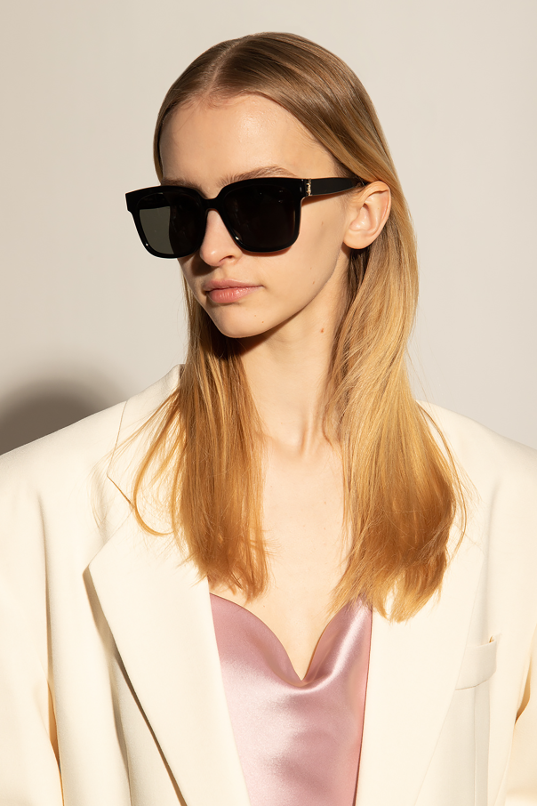 Saint Laurent Women's Monogram SL M40 Silver YSL Hinge Black Sunglasses