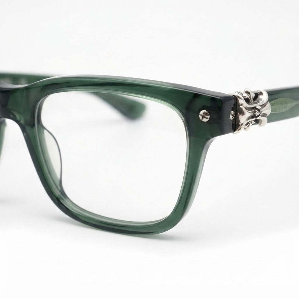 Chrome Hearts Sliding Sterling Silver Green,Transparent Glasses