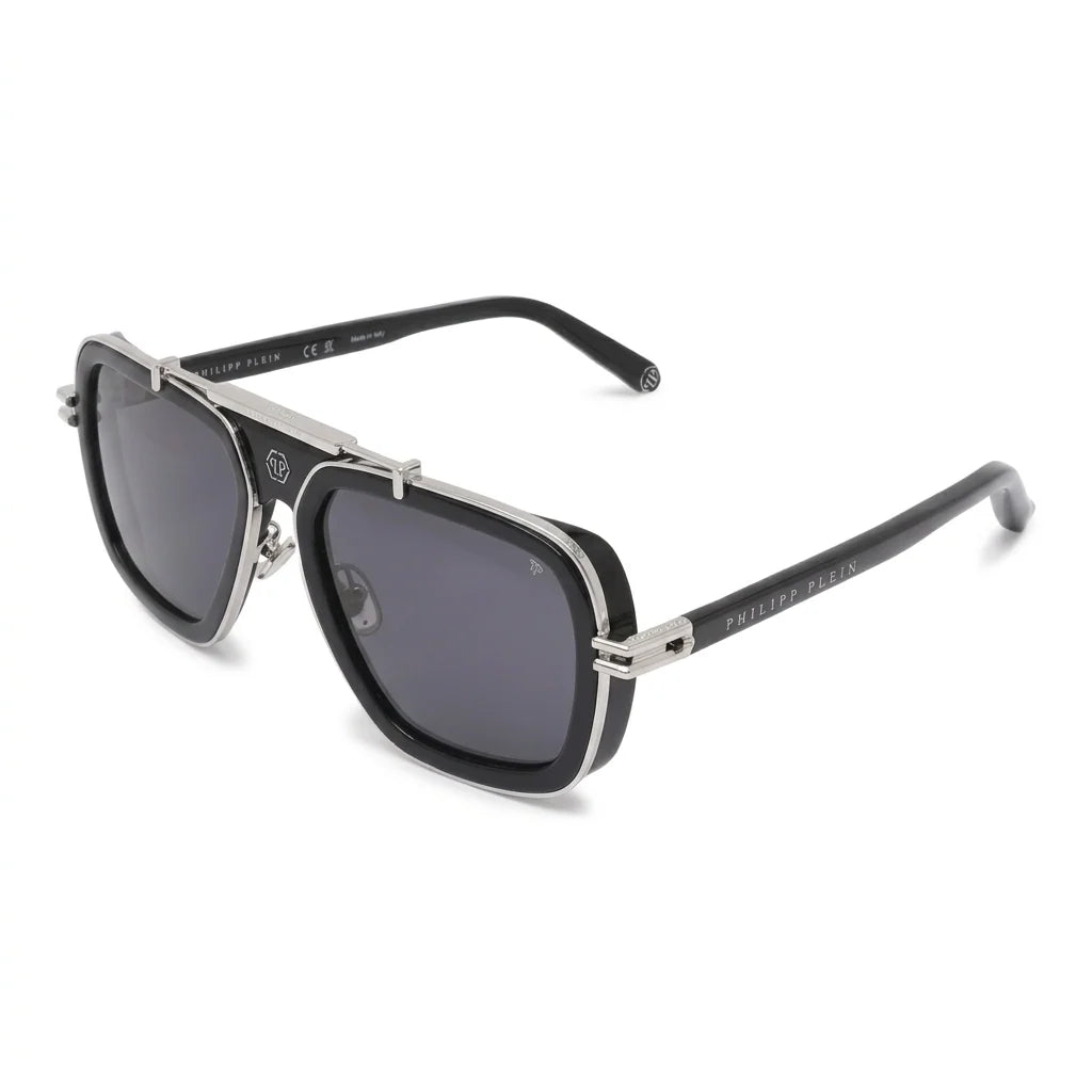 Philipp Plein Men's SPP109M Black / Silver Sunglasses