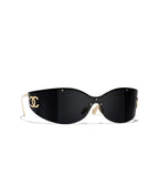 Chanel Women Shield Black Sunglasses