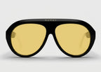 Gucci Unisex Aviator Acetate Black Yellow Sunglasses