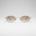 Chanel Oval Metal & Imitation Pearl Gold & Brown Gradient Sunglasses