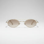 Chanel Oval Metal & Imitation Pearl Gold & Brown Gradient Sunglasses