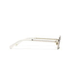 Chanel Oval Metal & Imitation Pearl Gold & Brown Gradient Sunglasses