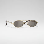 Chanel Oval Metal & Imitation Pearl Gold & Grey Sunglasses