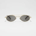 Chanel Oval Metal & Imitation Pearl Gold & Grey Sunglasses