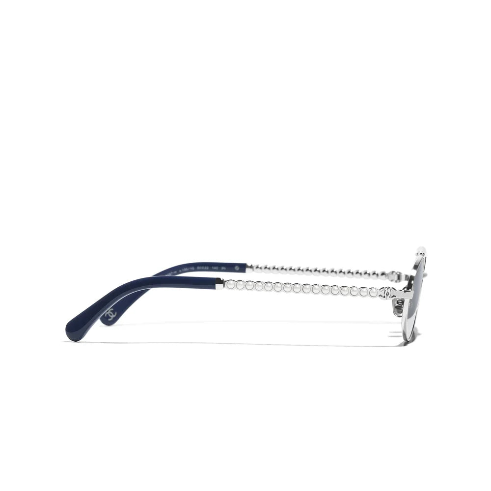 Chanel Oval Metal & Imitation Pearl Sunglasses