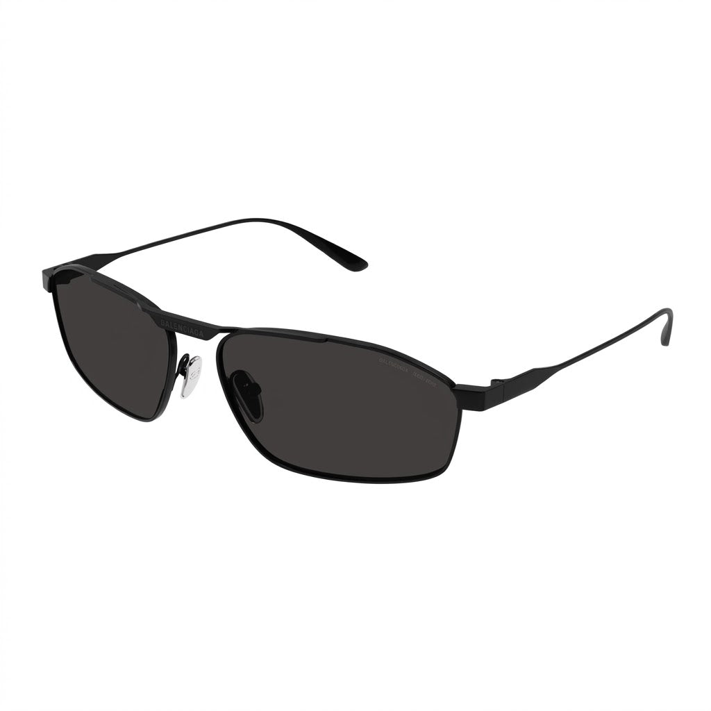 Balenciaga Men BB0416S 001 Black / Grey Geometric Metal Sunglasses