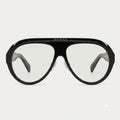 Gucci Unisex Aviator Acetate Black White Sunglasses