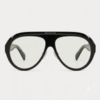 Gucci Unisex Aviator Acetate Black White Sunglasses