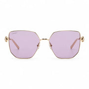 Cartier Clash de C Women Gold Finish Studded Temple Square Violet Sunglasses