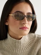 Chanel Women Oval Gold-Tone Tortoiseshell Sunglasses