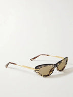 Chanel Women Oval Gold-Tone Tortoiseshell Sunglasses