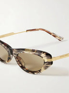 Chanel Women Oval Gold-Tone Tortoiseshell Sunglasses