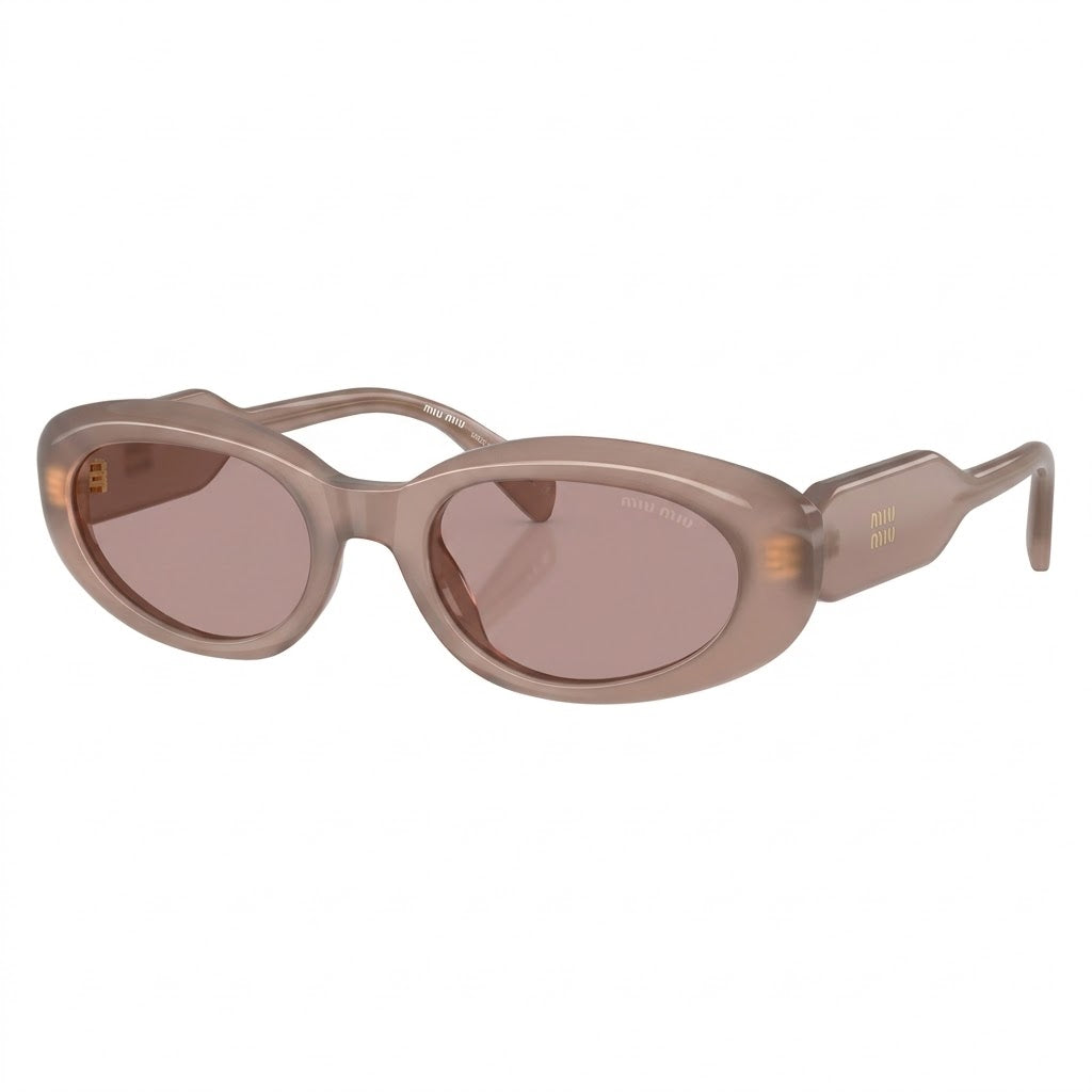 Miu Miu Women Oval Dew Opal / Light Purple Brown Sunglasses