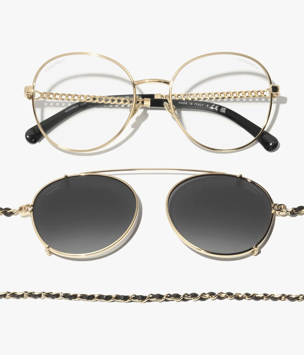 Chanel Women Pilot Calfskin Grey Sunglasses