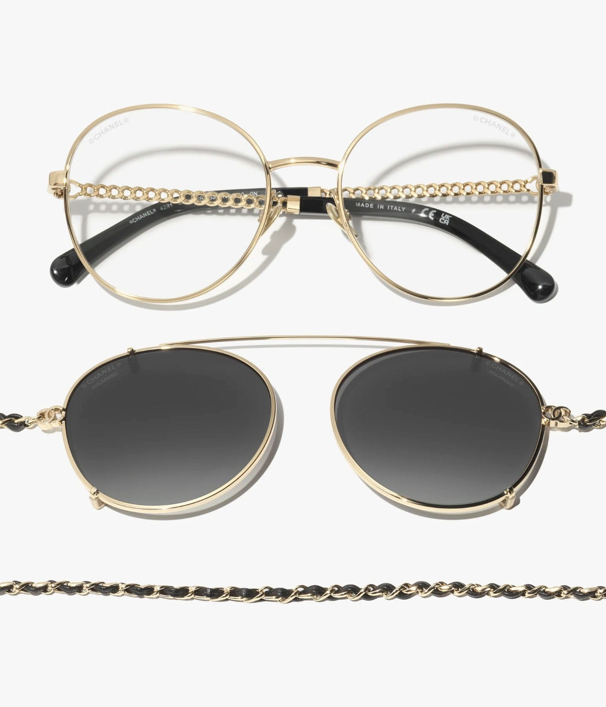 Chanel Women Pilot Calfskin Grey Sunglasses